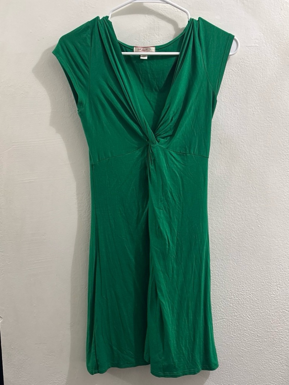 Vintage Lux Urban Outfitters Green Twist-Front Midi Dress